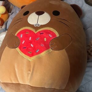 Squishmallows Brown Plush with Heart